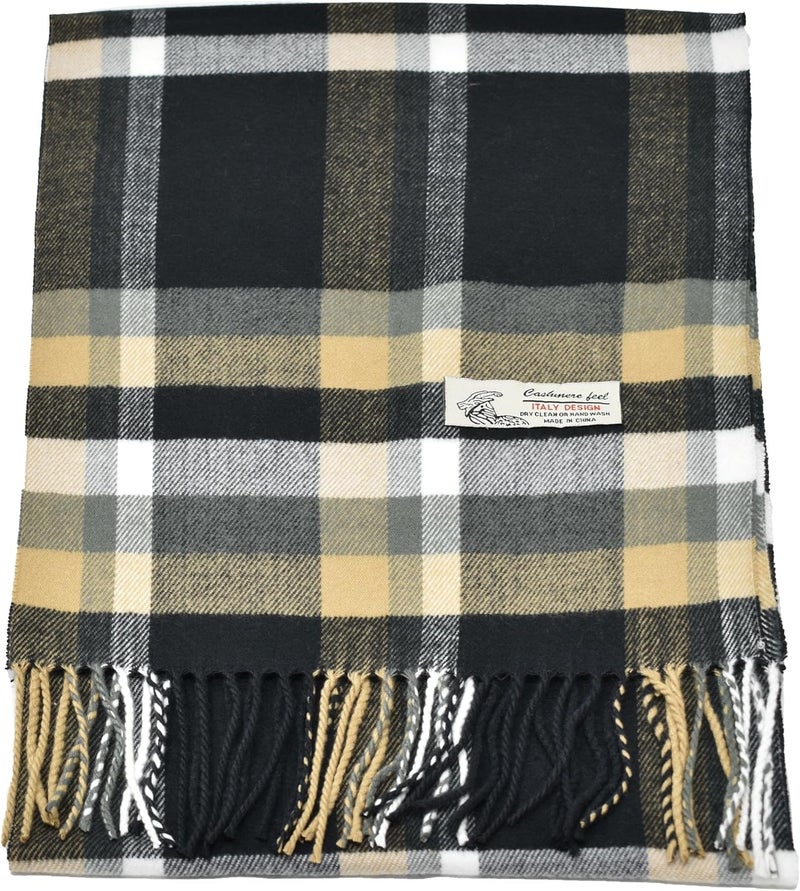Glory Max Classic Plaid Striped Luxurious Checked Pattern Winter Scarf For Men Women Soft Cashmere Feel 72"x12" - Image 3